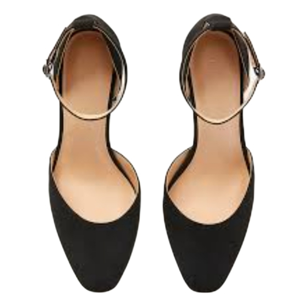 NEW! ANN TAYLOR LOFT Black Women's Ankle Strap Block Heel Shoes 10.